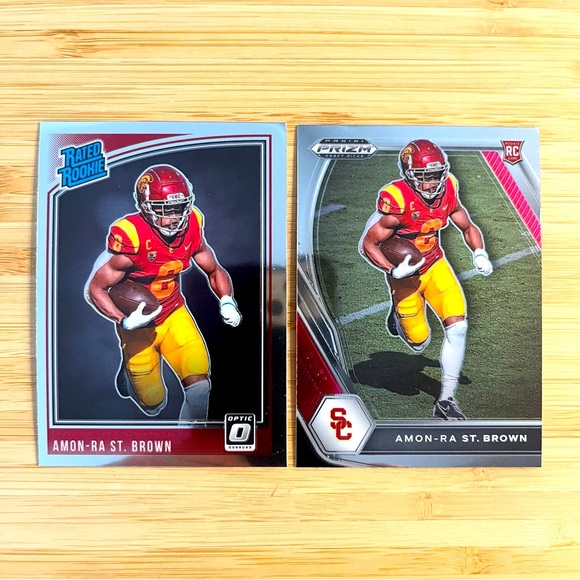 Amon-Ra St. Brown 2021 Panini Donruss Optic, Prizm Draft Picks Rookie Card Lot - Picture 1 of 1